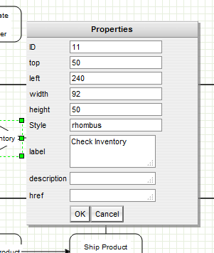 Displaying the properties of a Vertex in a popup